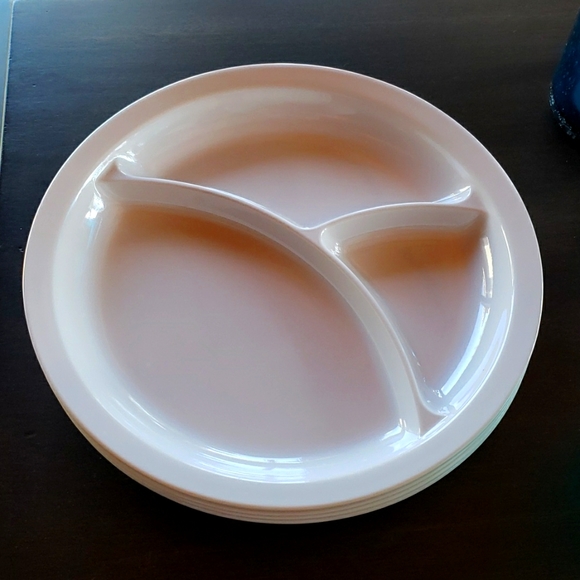 JOSPHLIES Melamine Divided Dinner Plates -Set of 4 White - Picture 9 of 10